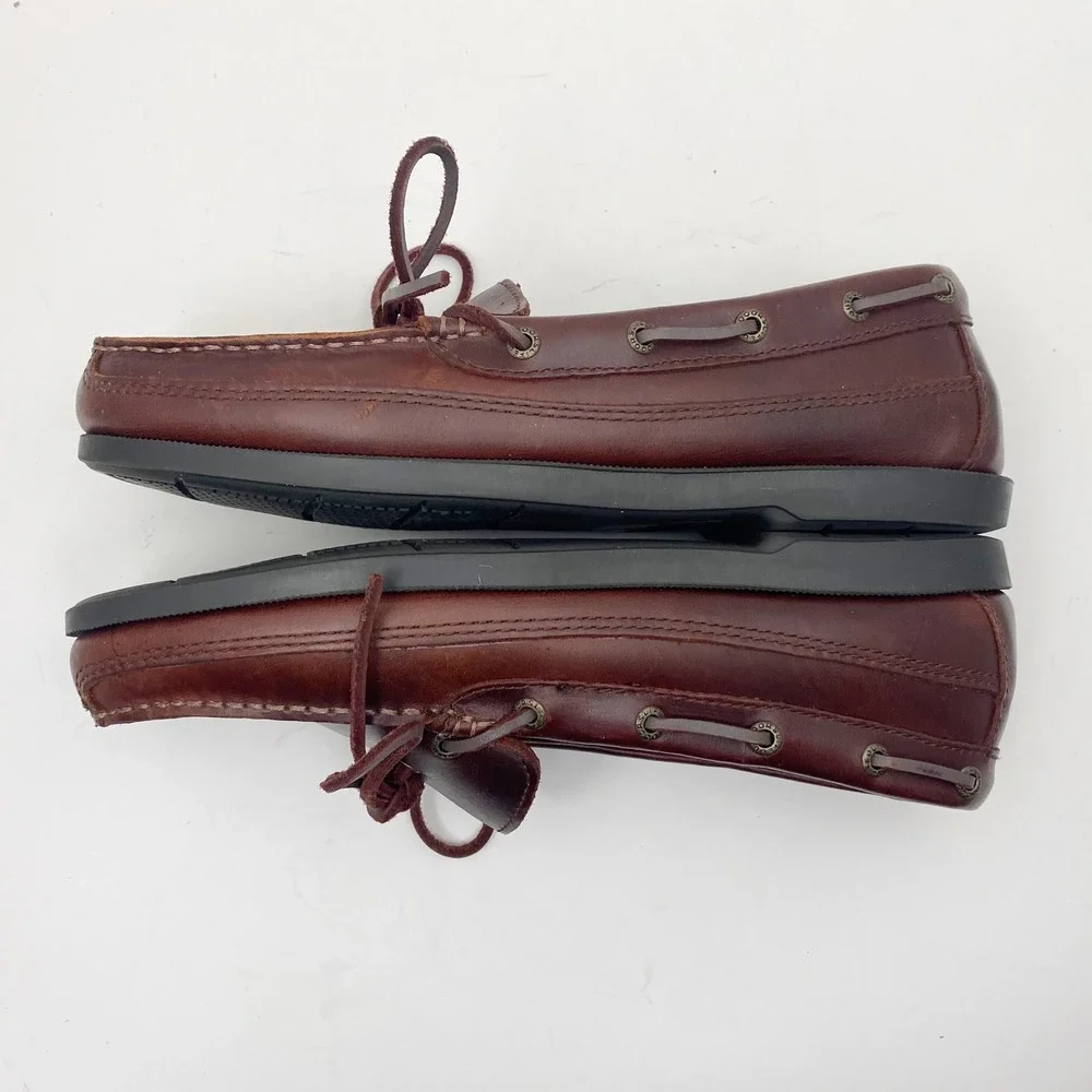 Life Outdoors One Eyelet Leather Boat Shoe Moccasin Mens 11B Brown